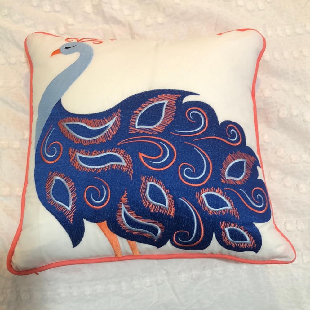 New Directions peacock pillow